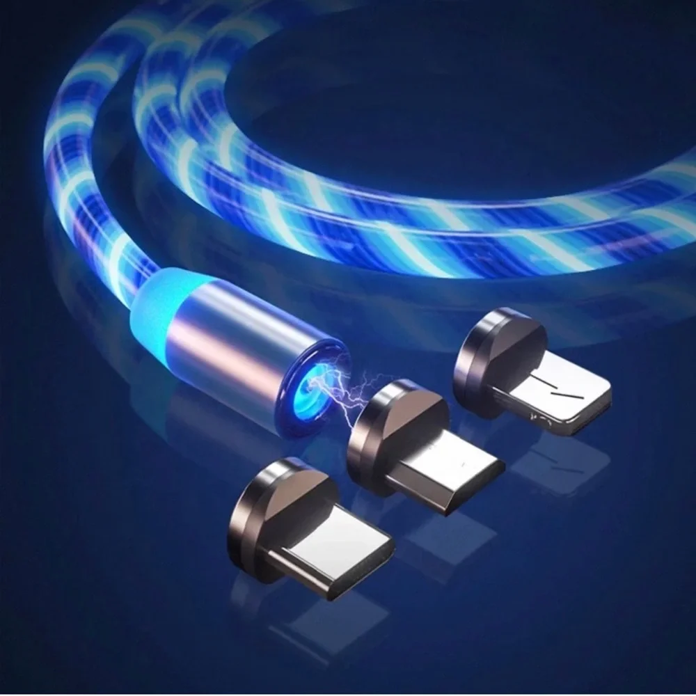 3 in 1 luminous magnetic charging cable